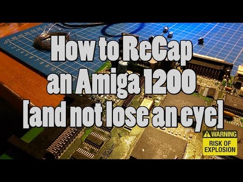 How to replace the capacitors on an Amiga 1200 (and not lose your eye)