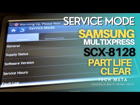 SERVICE MODE OF SAMSUNG Multixpress SCX-8128 / c9251 / 8123 || HOW TO CLEAR PART LIFE COUNTER ||