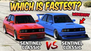 GTA 5 ONLINE - SENTINEL CLASSIC VS SENTINEL CLASSIC WIDEBODY (WHICH IS FASTEST)