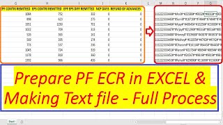 PF ECR in Excel & Text file full process  -  PF ECR Excel कैसे तैयार करें?