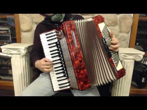 6018 - Red Weltmeister Stella Piano Accordion LMMH 41 120 $1199