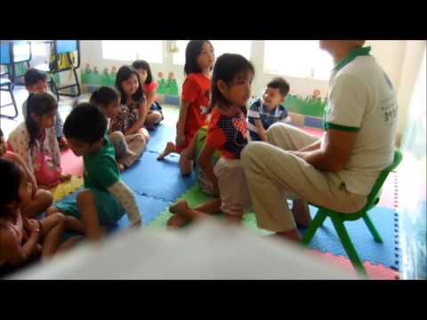 Teaching K3, a class of mostly five year old children.