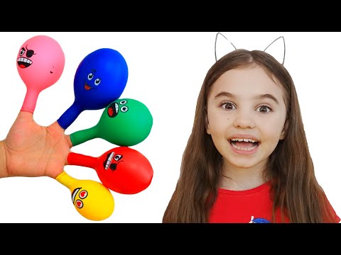 Pretends to play with her Magic balloon - Preschool toddler learn color