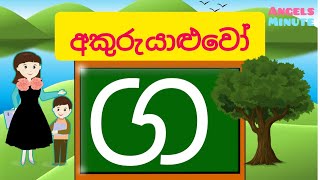 Sinhala letters  Akuru yaluwo   Ga  akura  ග  �