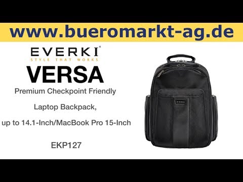 Everki Laptop-Rucksack Versa Premium, EKP127, bis 14,1 Zoll / 35,81cm, Nylon