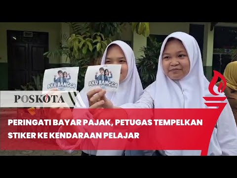 Peringati Bayar Pajak, Petugas Tempelkan Stiker ke Kendaraan Pelajar di Kota Bekasi