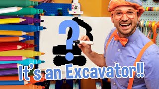 How To Draw An Excavator | Draw with Blippi! | Kids Art Videos | Drawing Tutorial