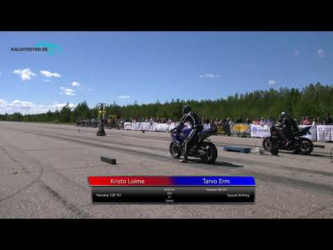 Kristo Loime - Yamaha YZFR1 vs Tarvo Erm - Suzuki B-King. Drag race @ RaceWars2019