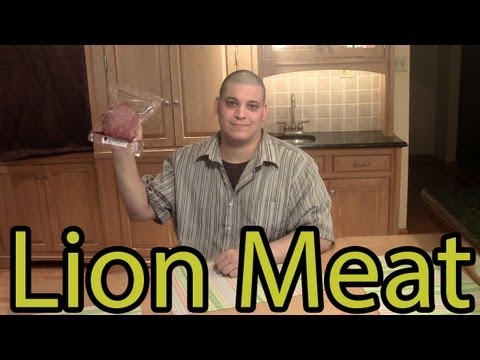 Dave's Exotic Foods - Lion Meat -- ( Cooking Lion...