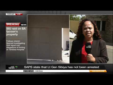 Police officers arrive at Shadrack Sibiya’s house for a possible arrest