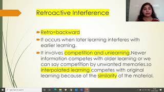 Interference Theory (Theory of Forgetting): Hindi
