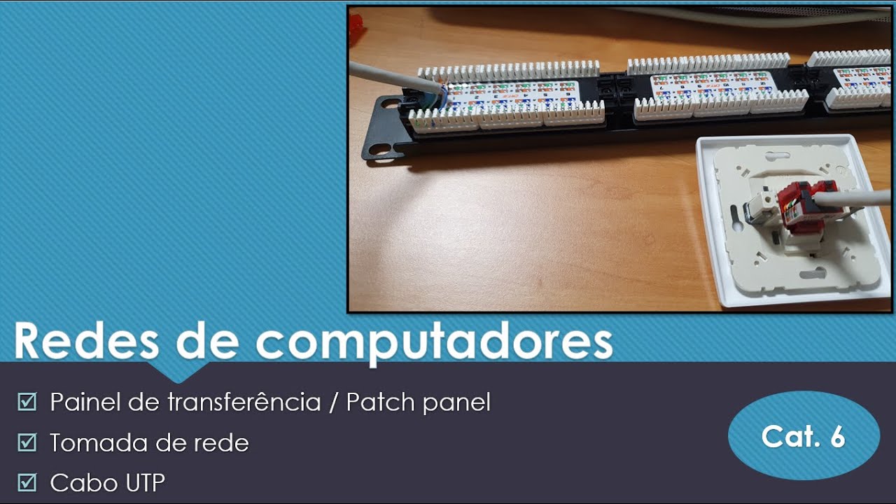 Cravar tomadas de rede e painel de transferência