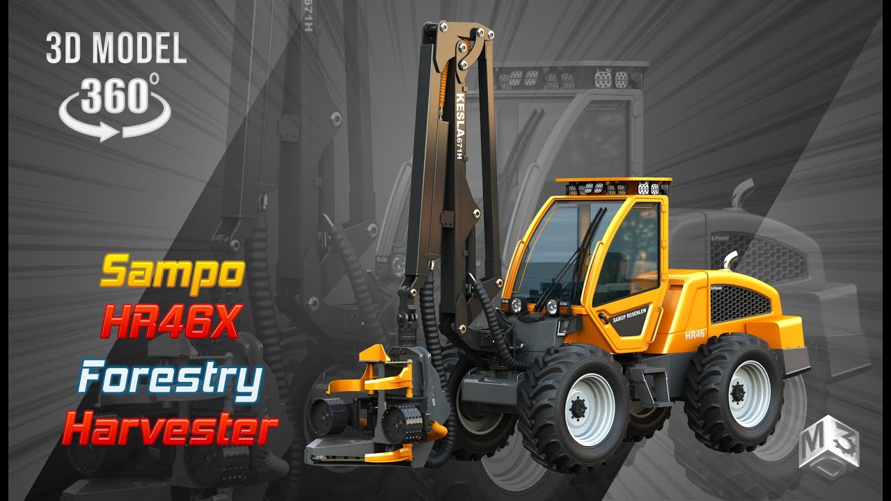 Sampo HR46X - Forestry Harvester 3D Model