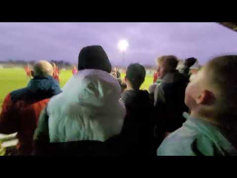 Brightlingsea Regent fans celebrate a 3-2 win over Folkstone Invicta