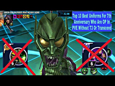 Top 10 Uniforms For 7th Anniversary Who Are OP In PVE Without T3 Or Transcend - Marvel Future Fight