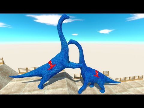 SUPERMAN BRACHIOSAURUS DEATH FALL - Animal Revolt Battle Simulator