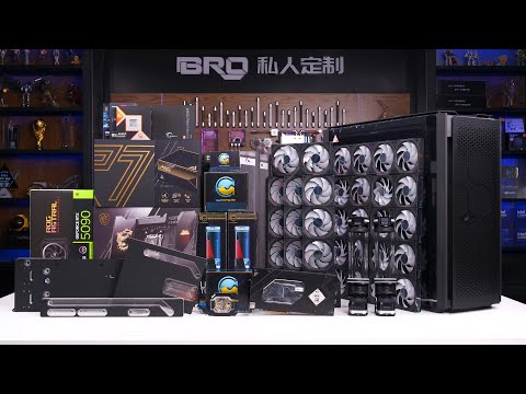 「BRO」4K Water Cooled PC Build ASMR 🔪🔪🔪 Corsair 9000D 34 Unit Lianli Fan With X870E Godlike #pcbuild