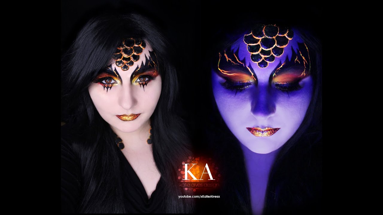 Black Light Dragon Makeup Tutorial