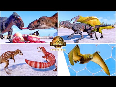 Yutyrannus, Deinocheirus, Sinosauropteryx 🦖 Jurassic World Evolution 2 Feathered Species Animations