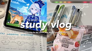 6am productive study vlog 📓☕ preparing for the school year, uni life update, 6am mornings, notes