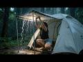 Solo Camping Girl In The Rain ️ Enjoy Delicious Food And Relaxing Sound Of Rain ASMR