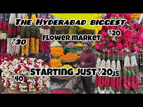 The Hyderabad🤪biggest flower market starting just ₹30 👌full experience and Crazy people full of fun🔥
