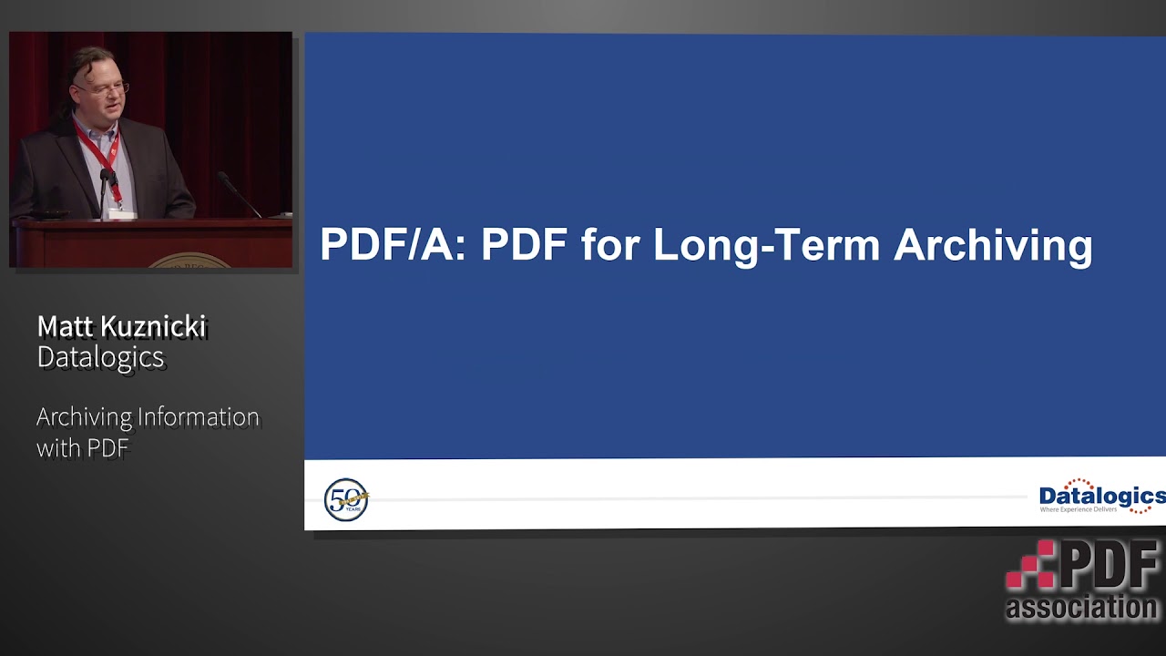 A brief introduction to archiving information with PDF | Matt Kuznicki | Datalogics