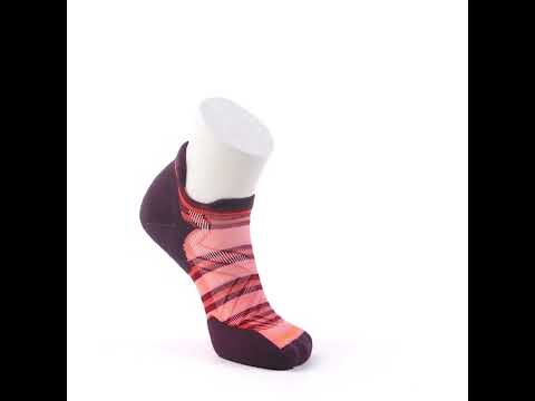 Women's Run Targeted Cushion Stripe Low Ankle Socks col. Orange