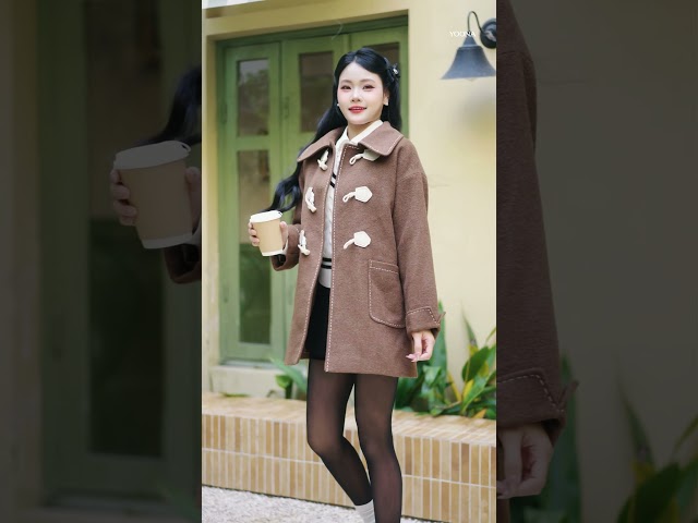 ED22A582 - Áo măng tô dạ lông cừu