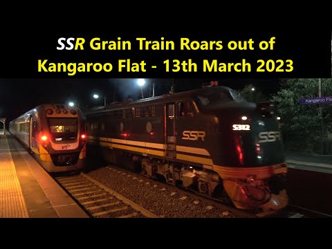 SSR Deniliquin Grain Train Roars out of Kangaroo Flat - 13th March 2023
