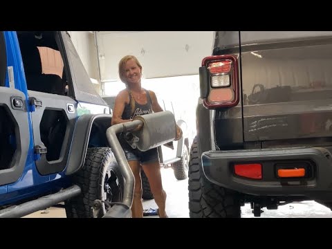 Upgraded the exhaust system on the Gladiator to AWE catback dual exhaust with diamond black tips.