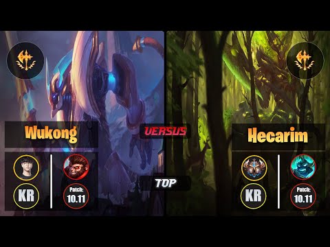 Roach WUKONG (Top) [Conqueror] VS HECARIM - Challenger KR Patch 10.11