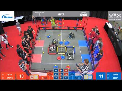 2019 VEX Worlds Arts Q6, 4911A, 97871A vs 6277b, 2131p