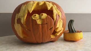 EVIL ELMO FIRE MEME PUMPKIN || My attempt