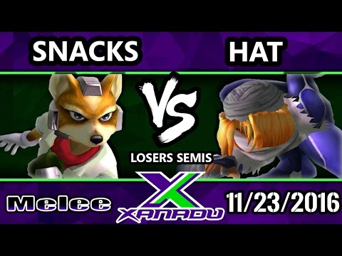 S@X 177 - Snacks (Fox) Vs. Hat (Sheik) - SSBM Losers Semis - Smash Melee
