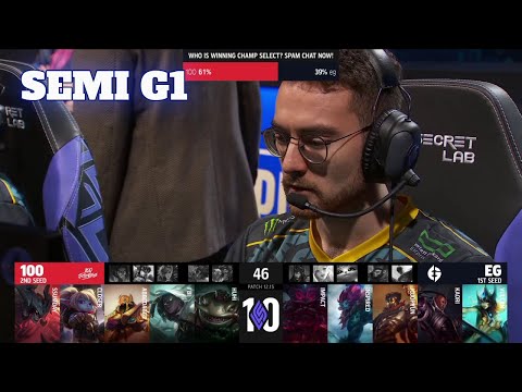 100 vs EG - Game 1 | Semi Finals S12 LCS Summer 2022 | 100 Thieves vs Evil Geniuses G1