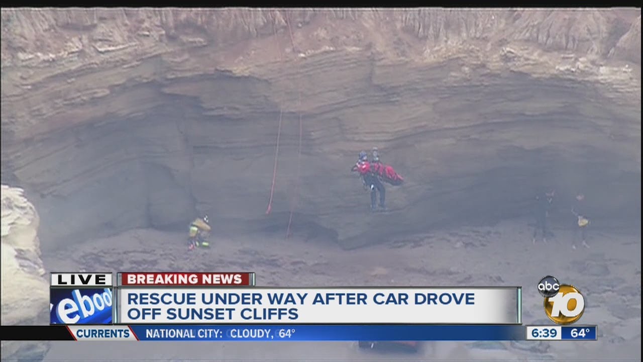 Man rescued after car goes over cliff