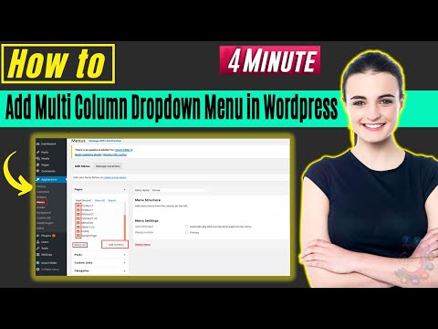 1st YouTube video about how to add the subdivided column menu in woocommerce