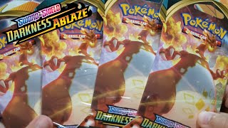 Charizard VMAX Hunting - 4 Darkness Ablaze Booster Pack Opening