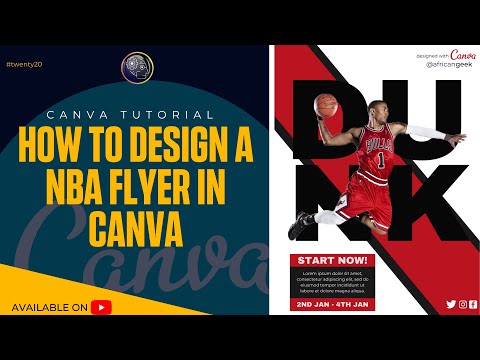 Canva tutorial for beginners - How to design a NBA Flyer in Canva