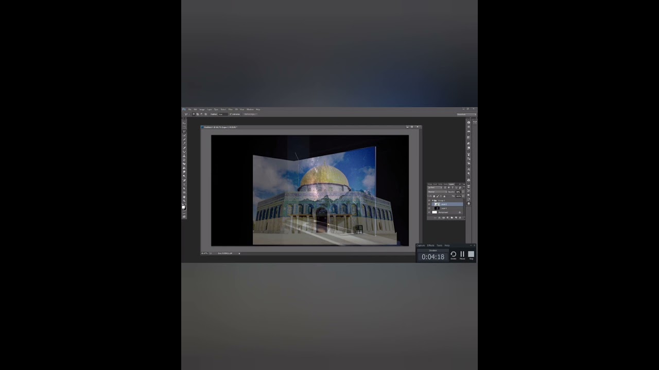 3d MASJID E AQSA in photoshop cc