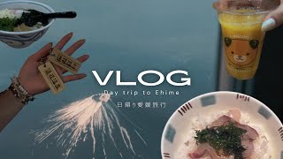 VLOG| 愛媛日帰り旅 day trip to Ehime japan, 道後温泉♨️みかん大福🍊鯛めし🐟商店街🏮