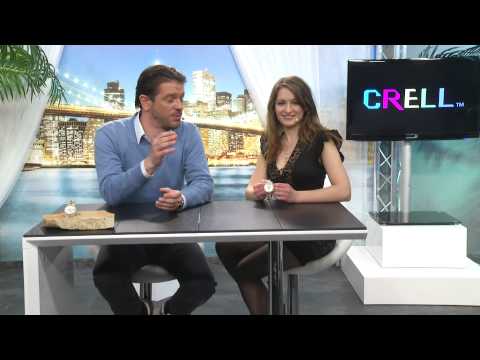 Crell Elegante Quarz-Armbanduhr, transparent-gold