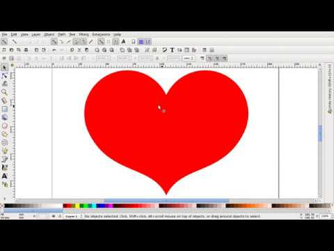 How to draw an heart shape with Inkscape - Tutorial #6
