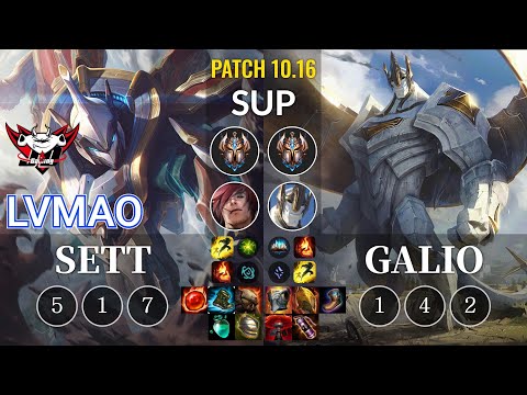 JDG LvMao Sett vs Galio Sup - KR Patch 10.16