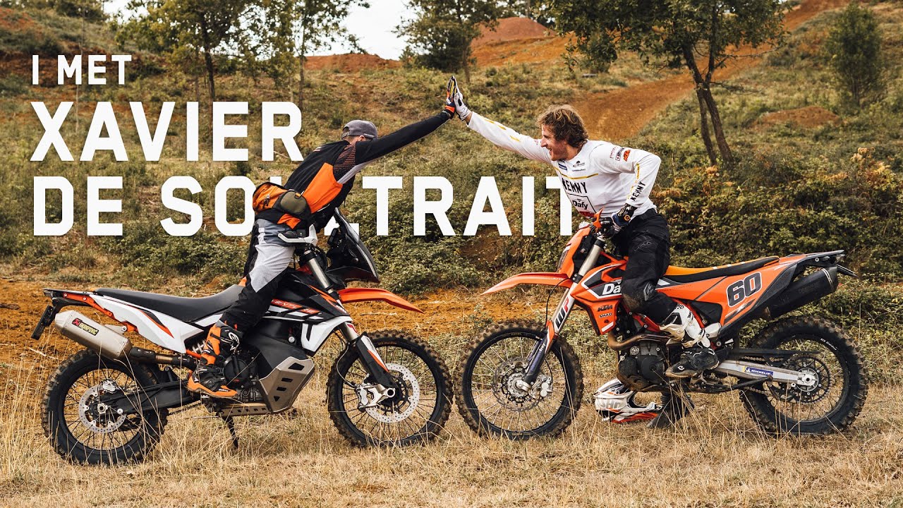 Xavier de Soultrait ripping the 690 ENDURO R on motocross track - KTM Adventure Rally 2022