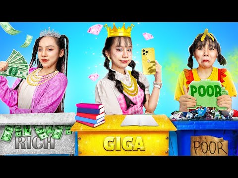 Poor Vs Rich Vs Giga Rich Student | Baby Doll And New Friends At School | Baby Doll Show