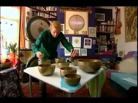 Michael Ormiston playing a Tibetan Singing Bowl on BBC Sacred Music Programme