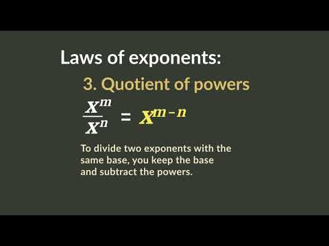 2.5 Laws of exponents: 3 - Quotient of powers 