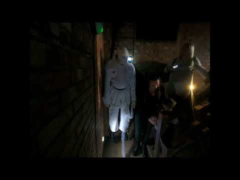 Fire Museum Halloween 2022 Haunted House Scream Compilation mannequin-man performming as a Skeleton Dummy: Halloween event at the Essex Fire Museum, Mannequin man scaring the visitors as a spooky skeleton hanging dummy in the fire house of horrors for Essex Fire Museum on 25/10/2022